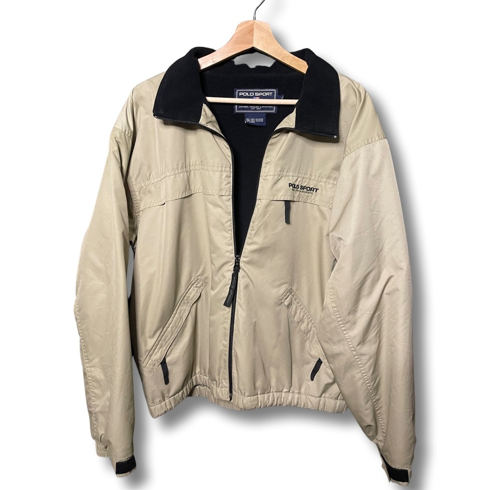 Vintage 90s Polo Sport Ralph Lauren
Khaki Jacket Men's Size M Fleece Lined